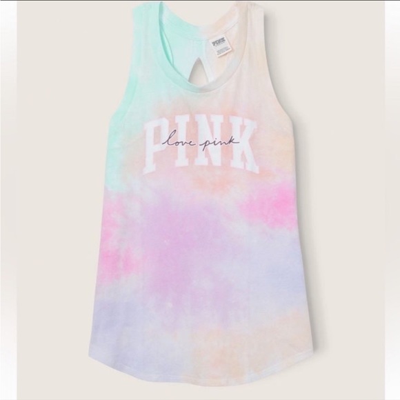 Victoria's Secret PINK Tank Top & 4.25” Rolled Hem Sweat Shorts, Extra Large - Picture 3 of 10